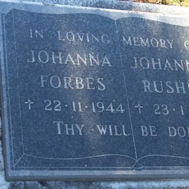 FORBES Johanna -1944 :: RUSHIN Johanna -1991