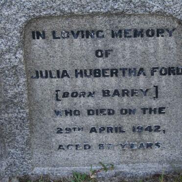 FORD Julia Hubertha nee BARRY -1942