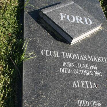 FORD Cecil Thomas Martin 1940-2002 &amp; Aletta -1998