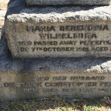 FERRANDI Diederick Christopher -1940 &amp; Maria Berendina Wilhelmina -1918