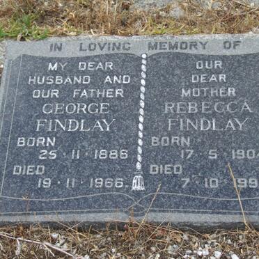 FINDLAY George 1886-1966 &amp; Rebecca 1904-1992