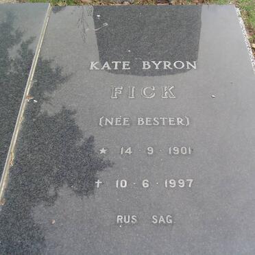FICK Kate Byron nee BESTER 1901-1997