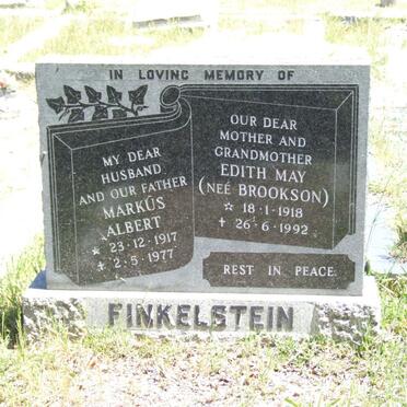 FINKELSTEIN Markus Albert 1917-1977 &amp; Edith May BROOKSON 1918-1992
