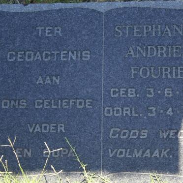 FOURIE Stephanus Andries 1861-1962
