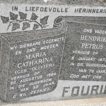 FOURIE Hendrik Petrus -1973 &amp; Maria Catharina OLIVIER -1964