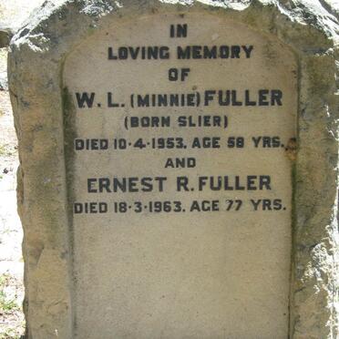 FULLER Ernest R. -1963 &amp; W.L. nee SLIER -1953