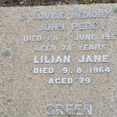 GREEN John Percy -1957 &amp; Lilian Jane -1964