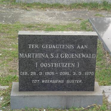 GROENEWALD Marthina S.J. nee OOSTHUIZEN 1906-1970