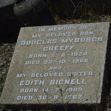 GREEFF Douglas Myburgh 1924-1966 :: BIGNELL Edith 1909-1967
