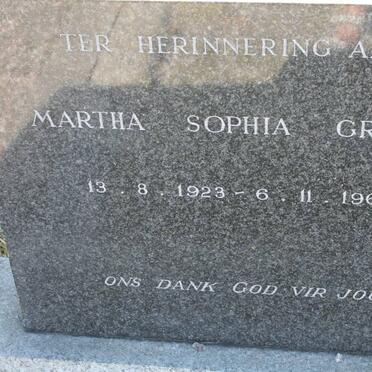 GROVÉ Martha Sophia 1923-1963