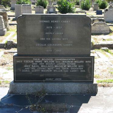 GARRY Thomas Henry 1876-1937 &amp; Cecilia Cockburn 1878-1965