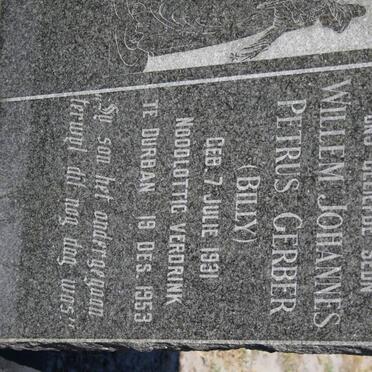 GERBER Willem Johannes Petrus 1931-1953