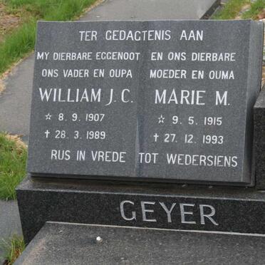 GEYER William J.C. 1907-1989 &amp; Marie M. 1915-1993
