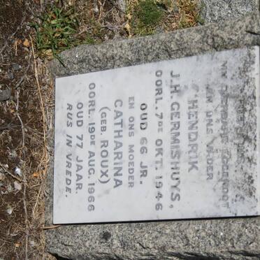 GERMISHUYS Hendrik J.H. -1946 &amp; Catharina ROUX -1966