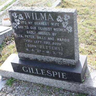 GILLESPIE Wilma nee RETTERS 1927-1970