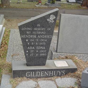 GILDENHUYS Hendrik Andries 1904-1975 &amp; Ada Edna 1907-1980