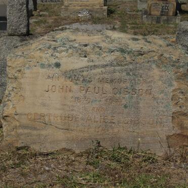 GIBSON John Paul 1870-1941 &amp; Gertrude Alice HALL 1872-1963