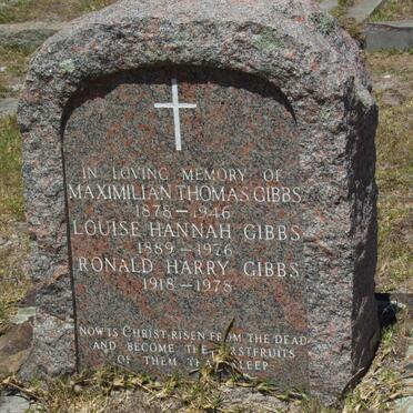 GIBBS Maximilian Thomas 1878-1946 &amp; Louise Hannah 1889-1976 :: GIBBS Ronald Harry 1918-1978