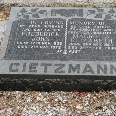 GIETZMANN Frederick John 1902-1972 &amp; Magrieta Elizabeth 1907-2000