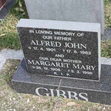 GIBBS Alfred John 1901-1983 &amp; Margaret Mary 1906-1996