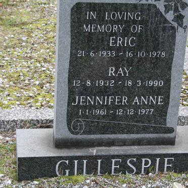 GILLESPIE Eric 1933-1978 :: GILLESPIE Ray 1932-1990 :: GILLESPIE Jennifer Anne 1961-1977