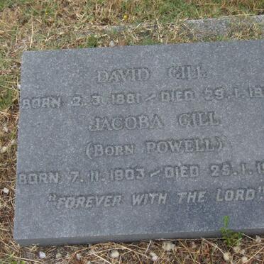 GILL David 1881-1967 &amp; Jacoba POWELL 1903-1970