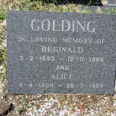 GOLDING Reginald 1893-1966 &amp; Alice 1900-1969