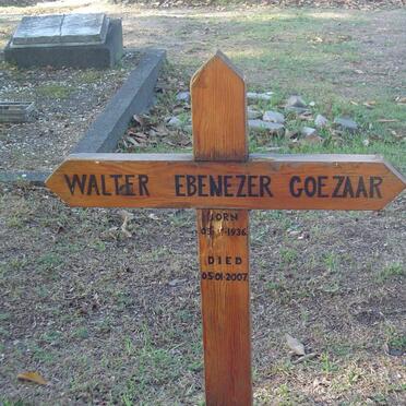 GOEZAAR Walter Ebenezer 1936-2007
