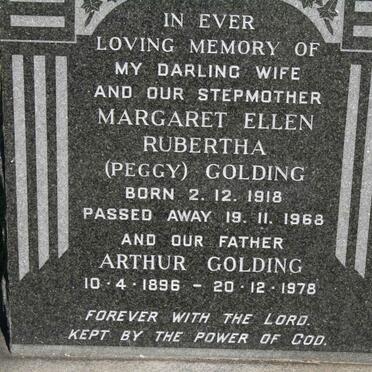 GOLDING Arthur 1896-1978 &amp; Margaret Ellen Rubertha 1918-1968