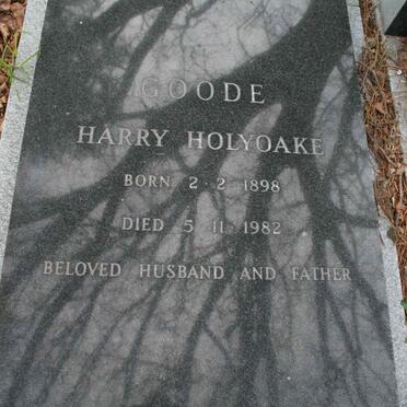 GOODE Harry Holyoake 1898-1982