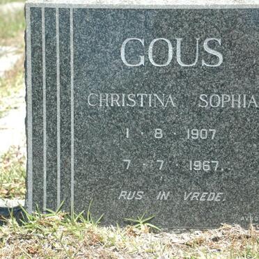 GOUS Christina Sophia 1907-1967