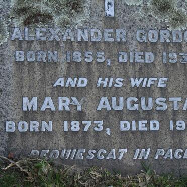 GORDON Alexander 1855-1932 &amp; Mary Augusta 1873-1943