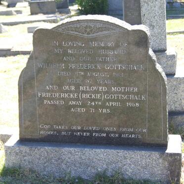 GOTTSCHALK Wilhelm Frederick -1961 &amp; Friedericke -1968