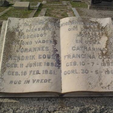 GOUS Johannes Hendrik 1895-1951 &amp; Catharina Francina 1893-1965