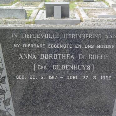 GOEDE Anna Dorothea, de nee GILDENHUYS 1917-1969