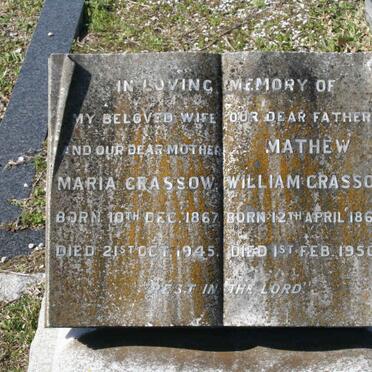 GRASSOW Mathew William 1868-1950 &amp; Maria 1867-1945