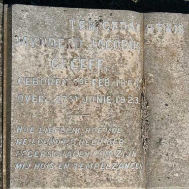 GREEFF Mynderd Jacobus 1866-1923