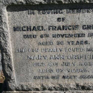 GRIFFIN Michael Francis -1939 :: GRIFFIN Mary Ann -1963