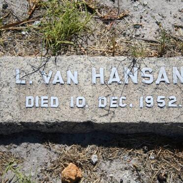 HANSAN L., van -1952