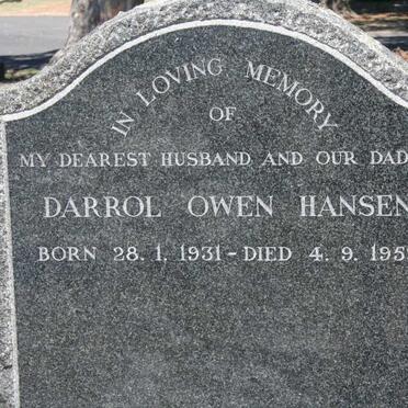 HANSEN Darrol Owen 1931-1959