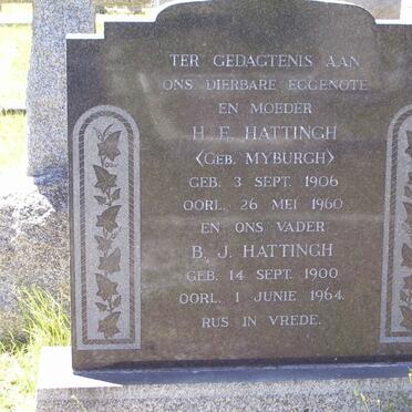 HATTINGH B.J. 1900-1964 &amp; H.E. MYBURGH 1906-1960