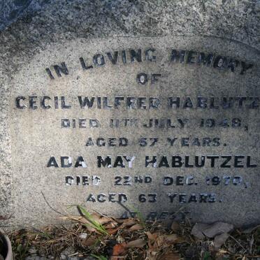 HABLUTZEL Cecil Wilfred -1948 &amp; Ada May -1970