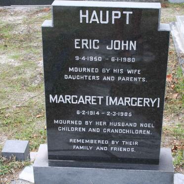 HAUPT Eric John 1950-1980 :: HAUPT Margaret 1914-1985
