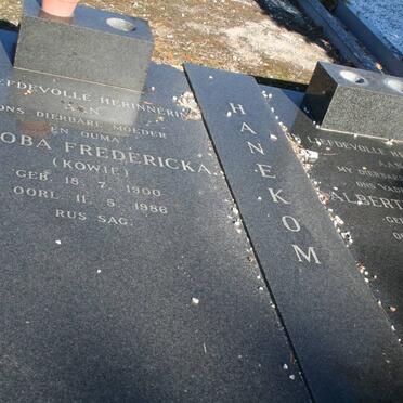 HANEKOM Albertus Jacobus 1894-1972 &amp; Jacoba Fredericka 1900-1986