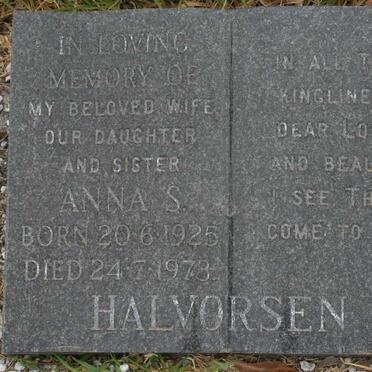 HALVORSEN Anna S. 1925-1978