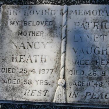 HEATH Nancy -1977 :: VAUGHAN Patricia Lynette nee HEATH -1993
