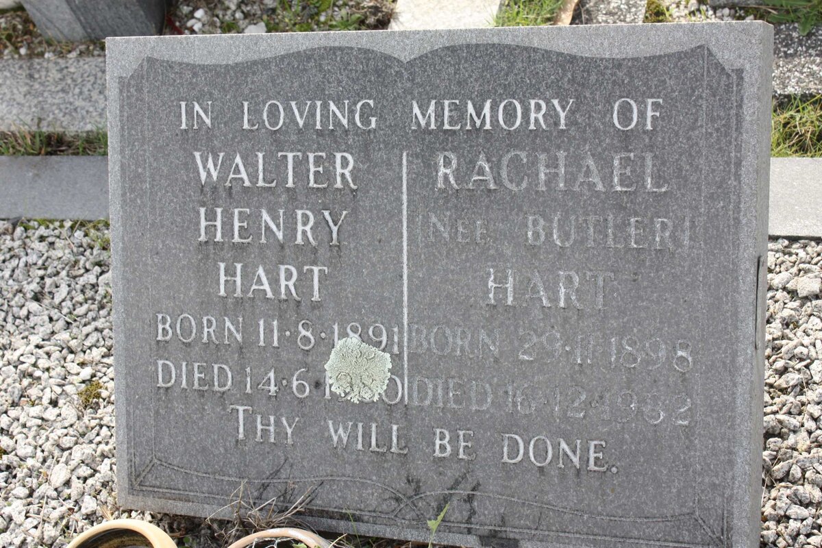 HART Walter Henry 1891-1980 &amp; Rachael BUTLER 1898-1982