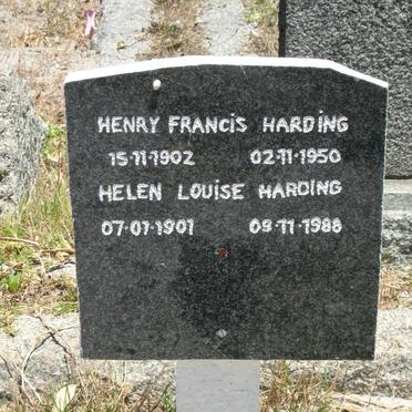 HARDING Henry Francis 1902-1950 &amp; Helen Louise 1901-1988