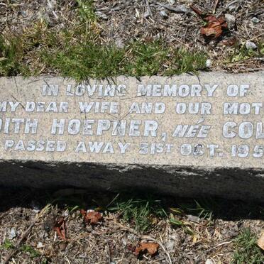 HOEPNER Edith nee COLSON -1954
