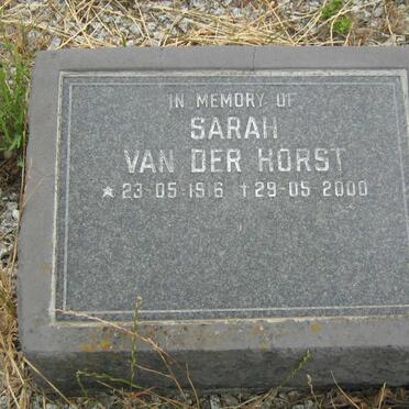 HORST Sarah, van der 1916-2000